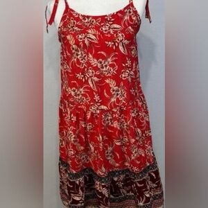 Floral Red and Burgundy Sundress